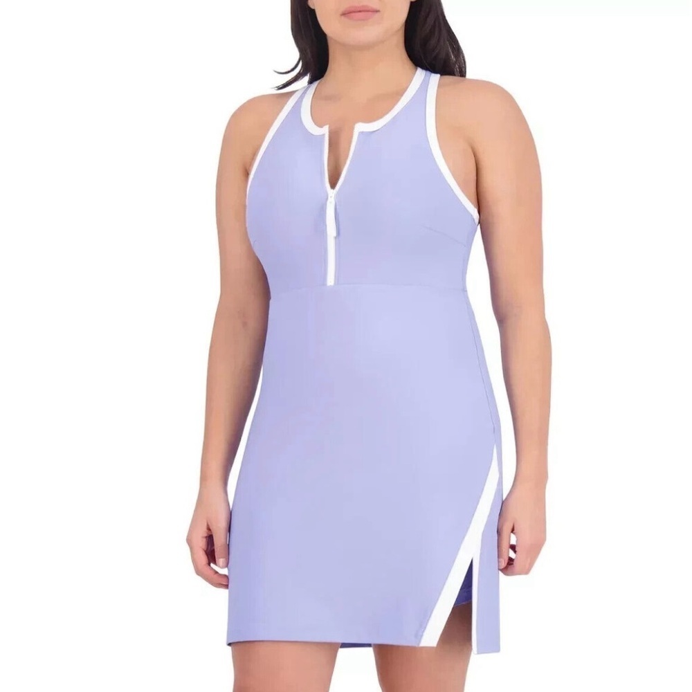 Lavender Sleeveless Zip Dress